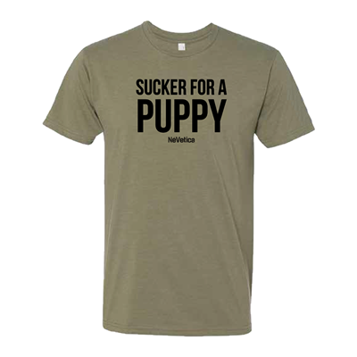 Men's Sucker for a Puppy Olive Crew